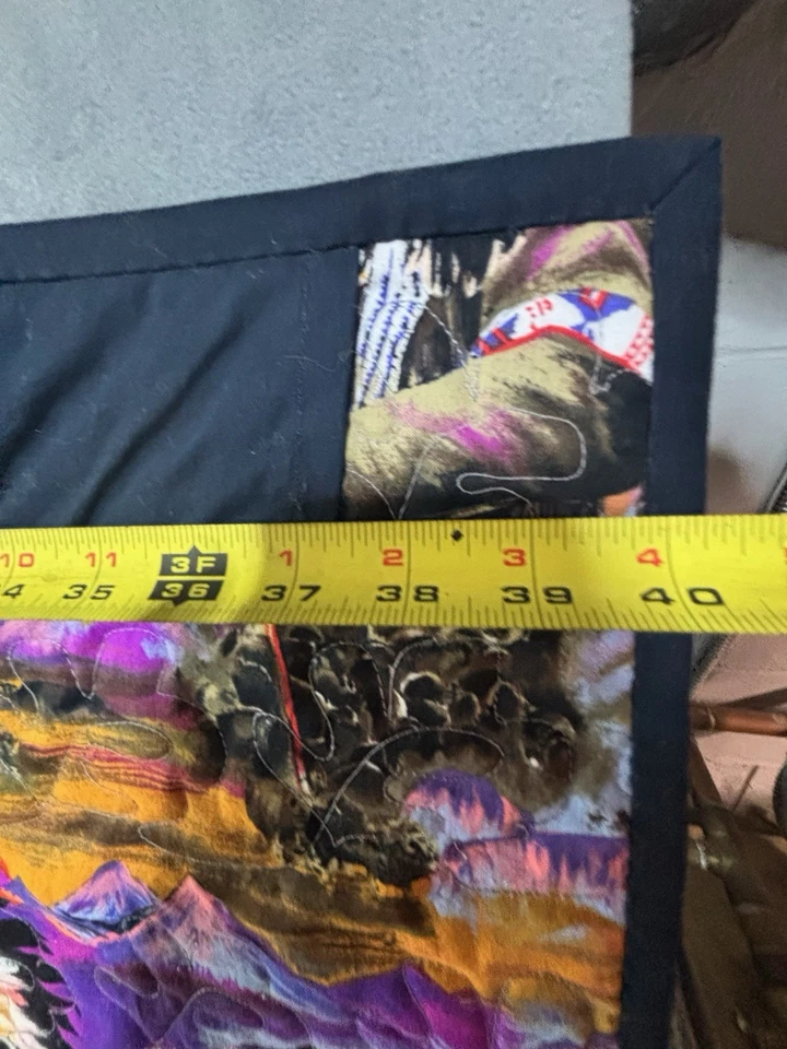 Handmade Southwest Kokopelli Native American Quilted Tapestry Wall Hanging - Image 3 of 4