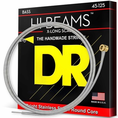 DR Strings HI-BEAMS - Stainless Steel 5-String Bass Guitar Strings X-long Sca...