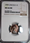 NGC MS-66 RB 1909-P Lincoln Cent, Beautiful, Wood-Grain Toned Superb Gem!
