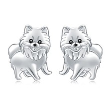 925 Sterling Silver Dog Stud Earrings Cute Puppy Jewelry Hypoallergenic Gift ...