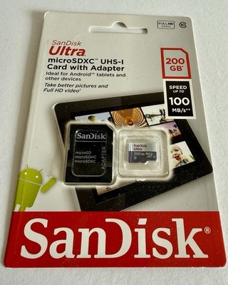 SanDisk Ultra microSDXC 200GB 100MB/s + Adapter OVP neu SD-Card