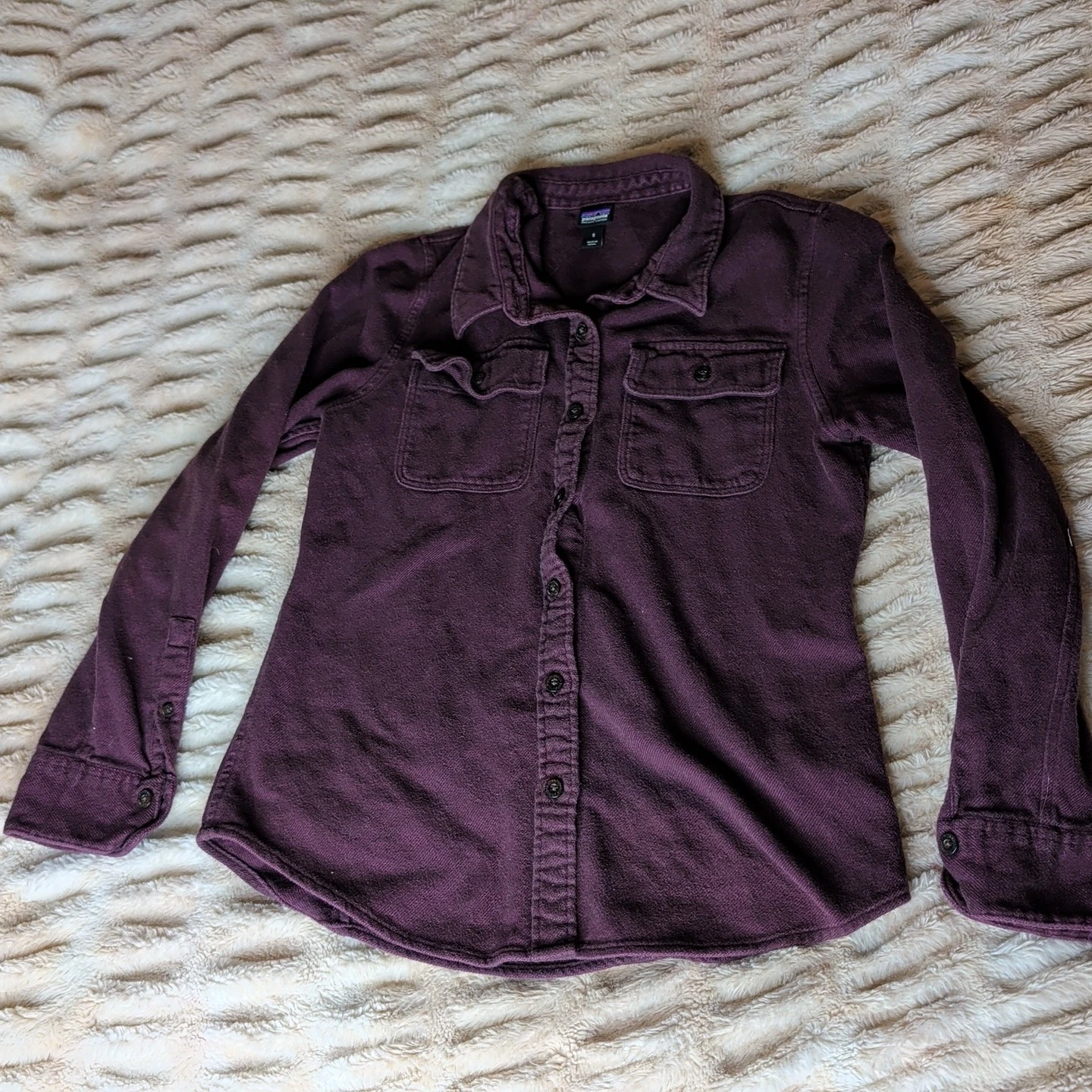 Patagonia Shirt Womens Small Purple Fjord Flannel Outdoor Long Sleeve Button Up