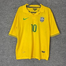 Brazil National Team Neymar Jr 10 Soccer Jersey Yellow Nike Dri Fit Men's