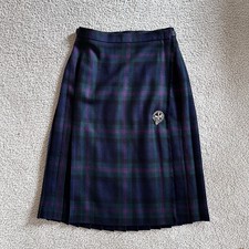 Highland Home Industries Scottish Kilt Green Blue Black 100 Wool 27 -29" waist