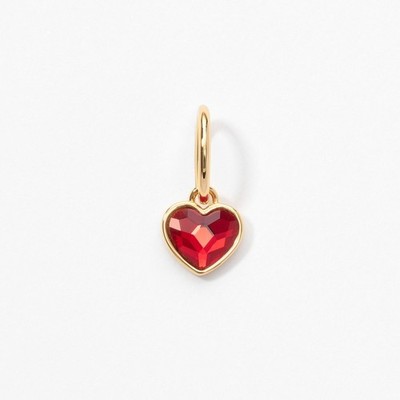 Touchstone Crystal by Swarovski Heart Charm Red Siam Crystal Gold Plated Pendant