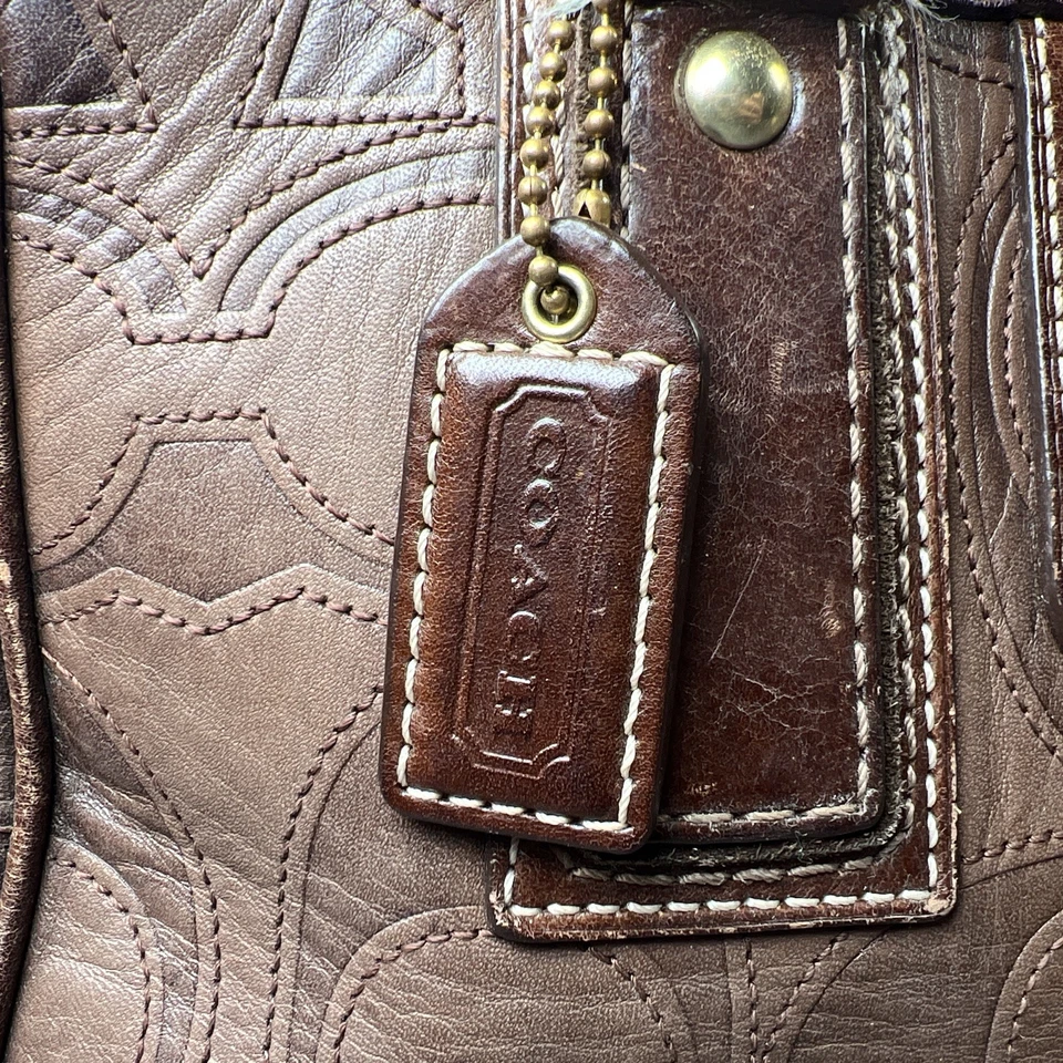 Coach 11330 Hampton подпись коричневый кожаный чехол наплечная сумка сумочка - Изображение 3 из 4