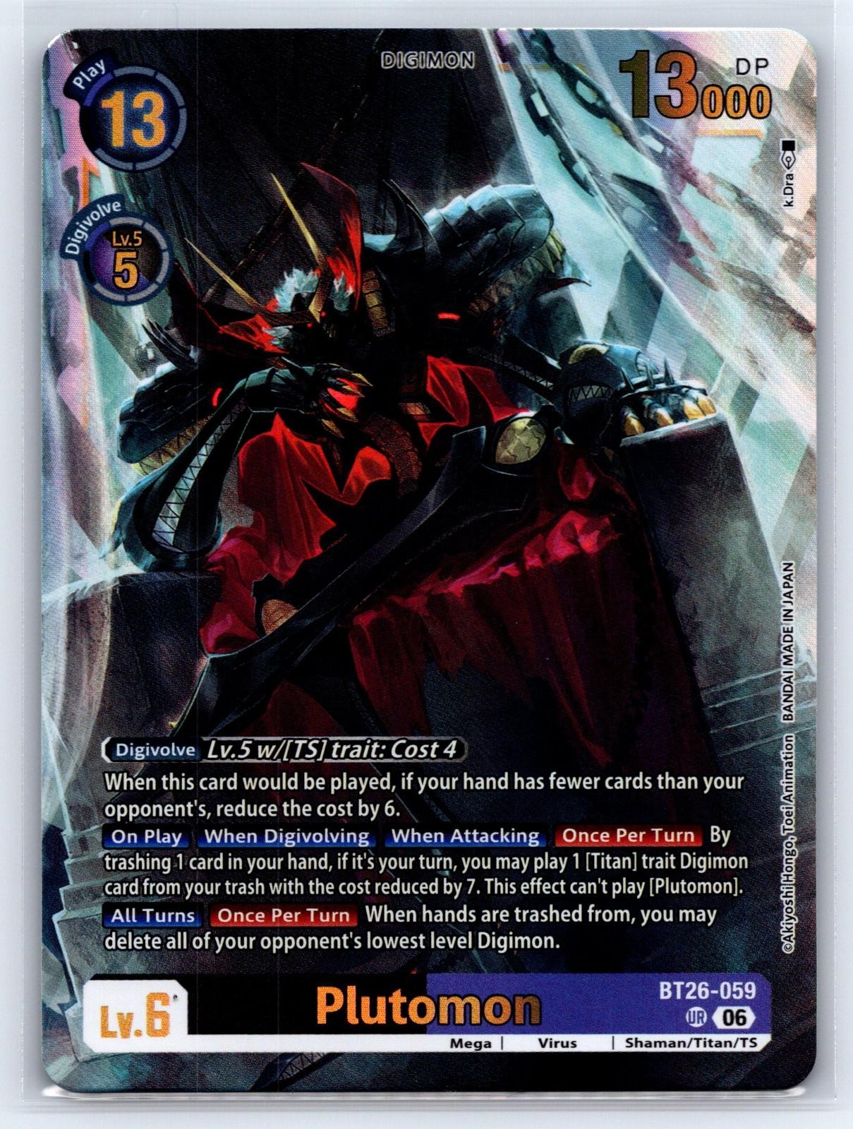 Digimon TCG Plutomon BT26-059 UR Ultimate Rare Timeless Bonds Foil Near Mint