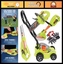 6-Piece Kids Gardening Tool Set - Leaf Blower, Chainsaw, Lawn Mower More, Ages