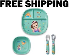 NUK Ms Rachel Tableware Set, Toddler Plate and Bowl, 12m , Ms.