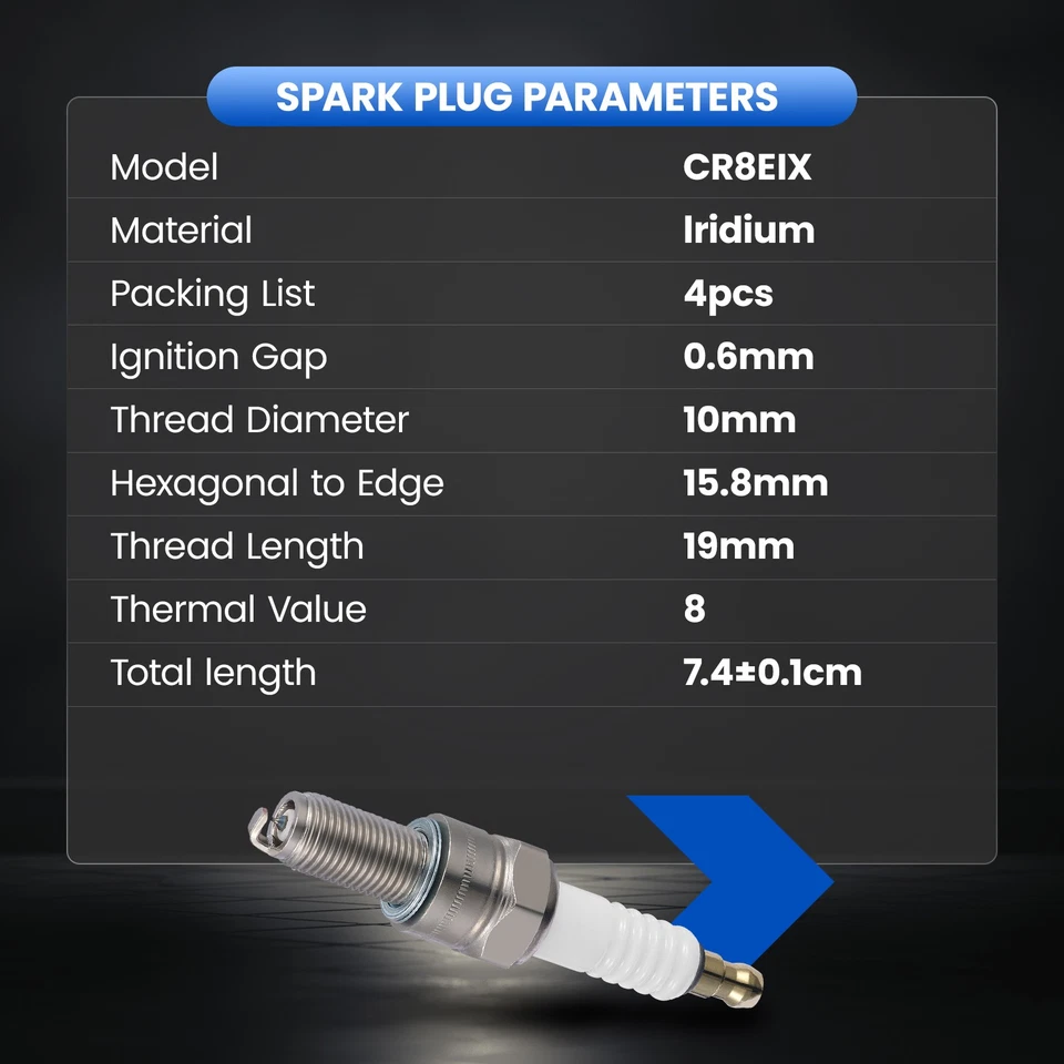 Set of 4 Iridium Spark Plugs 4218 for 1994 1995 1996 Ferrari F355 Berlinetta Foto 3 de 4