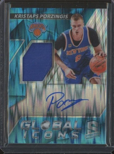 2016-17 Panini Spectra KRISTAPS PORZINGIS #6 Relic Auto Icons Prizm /99 JK302