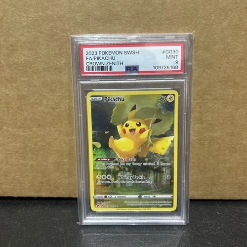 2023 POKEMON SWORD AND SHIELD CROWN ZENITH #GG30 FA/PIKACHU CROWN ZENITH PSA 9