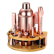 Cocktail Shaker Set Bartender Kit with Stand, 12 Piece Bar Set Drink Mixer Se...