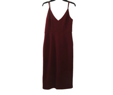 Lulus Bodycon Dress Size Med Spaghetti Straps Burgundy V-Neck Lined Zipper Party