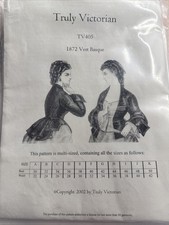 Truly Victorian TV405 1872 Vest Basque Sewing Pattern Bodice Jacket Multi-Size