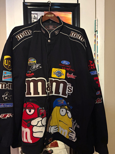 JH Design NASCAR M&M's Auto Racing Jacket Black Men's Size 6XL