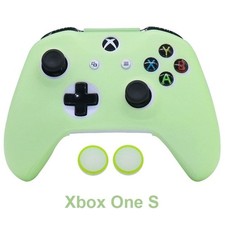 Xbox One S Luminous Glow in Dark Soft Silicone Cover Case Skin Shell Green