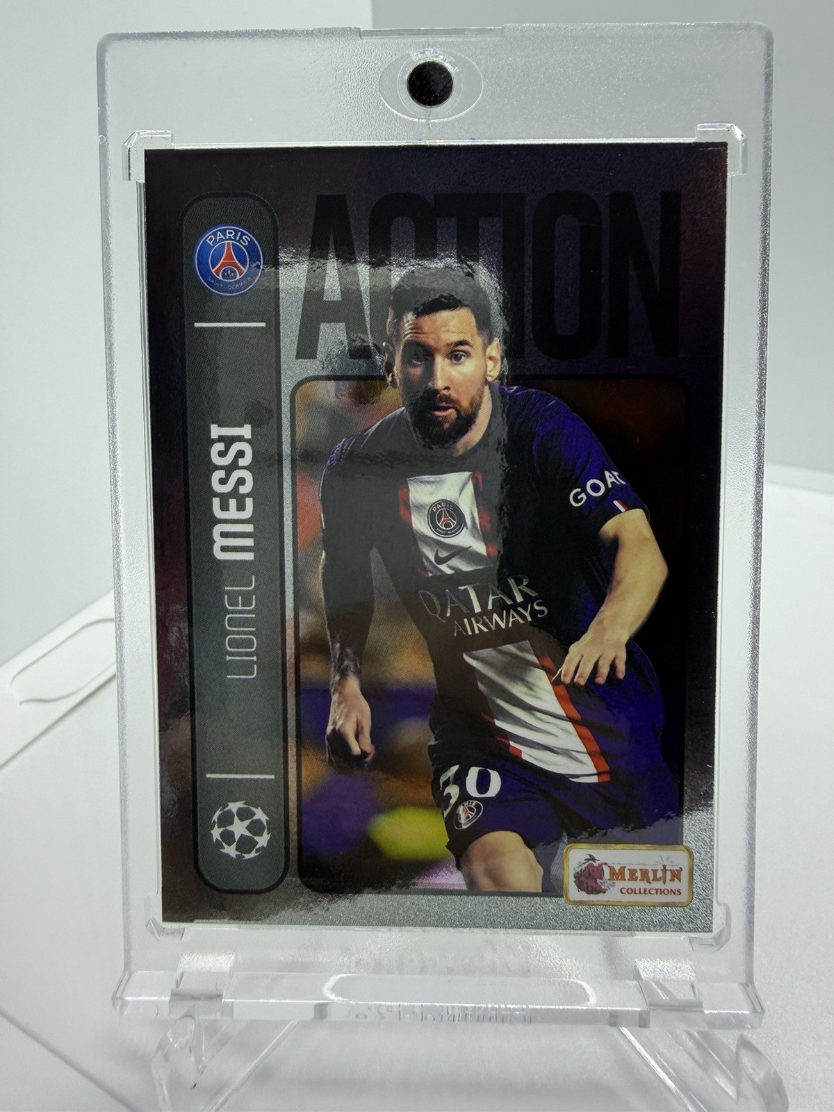 Lionel Messi #147 Soccer Cards 2022 Topps Merlin Heritage 98 UEFA trading card — raw and PSA graded price guide