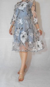 grey floral bridesmaid dress