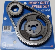 CLOYES Double Row HD Timing Set 3-keyway for Chevy SB 283 305 327 350 400 w/flat