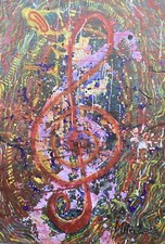 Dipinto 50x70cm tecnica mista su tela