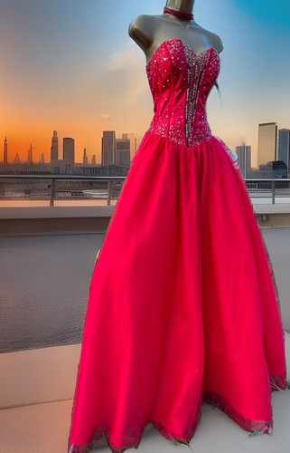 Scarlett Ropa de Noche Estilo Princesa Dramático Baile de graduación Corsé Cuentas Vestido de Baile Reino Unido 10 - Imagen 7 de 24