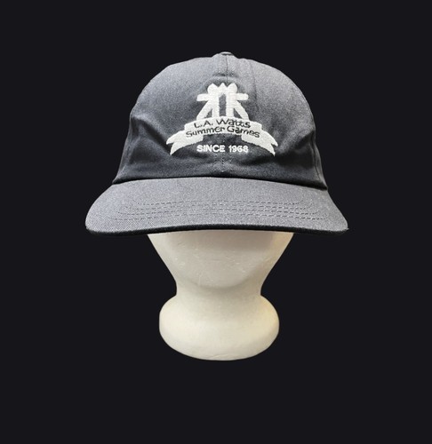 NOS LA Watts Summer Games Black Embroidered Adjustable Baseball Cap New Hat - Imagen 10 de 15