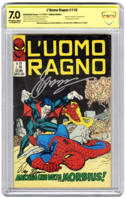 1972 MARVEL TEAM-UP #3 CBCS 7.0 3RD MORBIUS SIGNED BY CONNY & THOMAS RARE ITALY