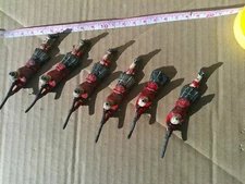 Johillco, British lying shooting Highlander, lot of 6 vintage 54mm lead, DJ