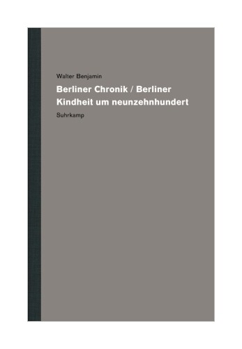 Thumbnail - Werke Und Nachlaß. Kritische Gesamtausgabe: Berliner Chronik /
