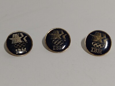  3X PINS IBM OLYMPIC SPONSOR 1992 BARCELONA 