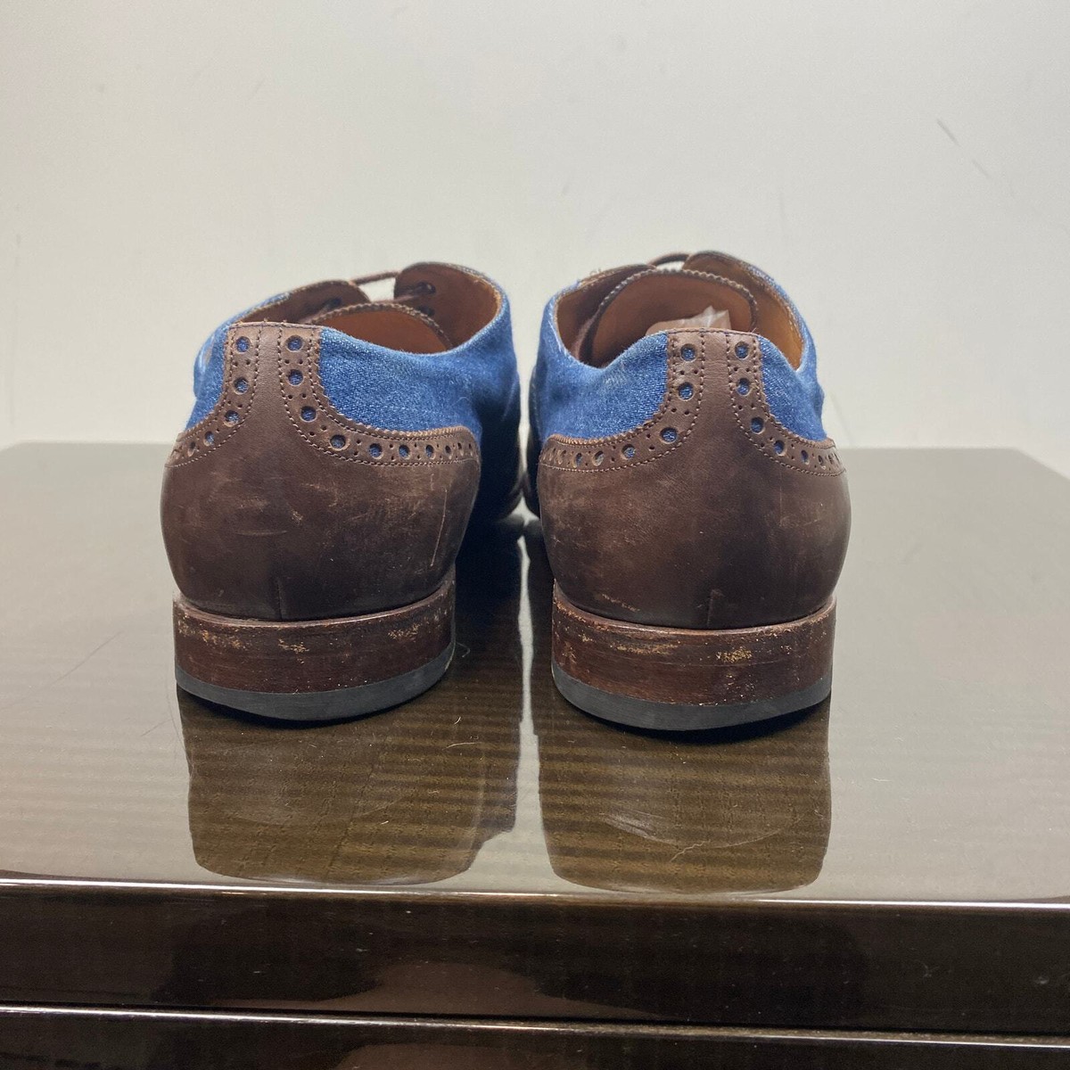 Rare Barbanera Sperelli Wingtip Denim Leather Oxford Brogue Men\'s 10.5 Rare Barbanera Sperelli Wingtip Denim Leather Oxford Brogue  main image 3