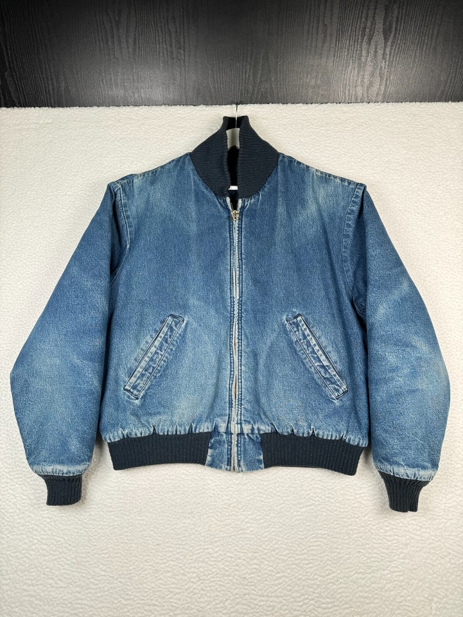 Vintage 90s Oshkosh B'Gosh Bomber Jacket Denim Men's Medium
