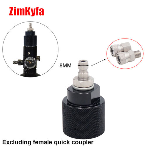 CO2 HPA Tank Regulator Refill Outlet Adapter Connector 8mm Male QD - Afbeelding 1 van 6