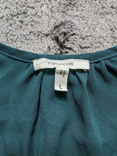 Maurices 3/4 Sleeve Blouse Women's Size Large Green - Picture 3 of 10