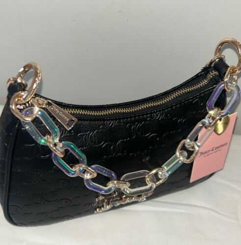 NEW! NWT JUICY COUTURE Bling Bling Chain Shoulder Bag Black Liquorice - Picture 3 of 6