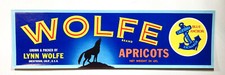 Vintage Wolfe Apricots Crate Label - Brentwood California
