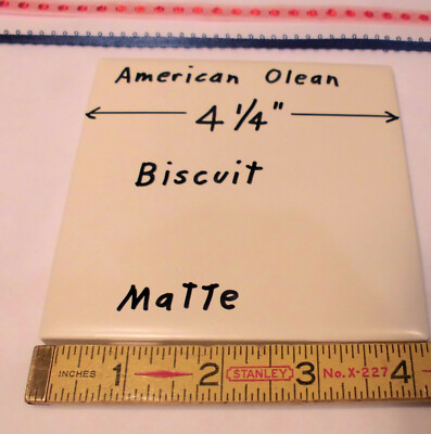 1 pc.  4-1/4'' Ceramic Tile *Matte Biscuit* by American Olean   ''New Stock''