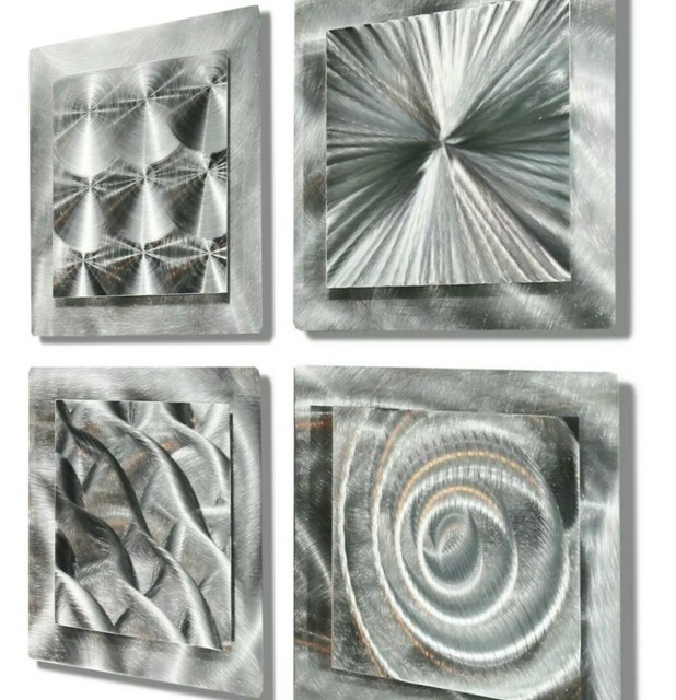 Set Of 4 Handmade Silver Metal Wall Art Accents Decor By Jon Allen For Sale Online Ebay