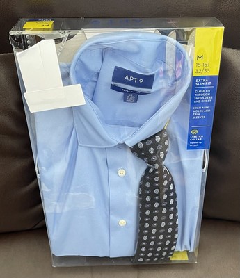 APT 9 Men's Collar Shirt Tie Set Size 