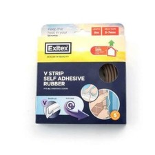 V Profil Zugluftstopper braun Band Gummi Tür Fenster Dichtung selbstklebend 5m