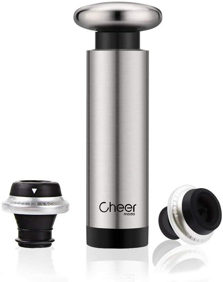 Wine Saver Vacuum Pump Kit with 2 Valve Bottle Stoppers, Ext