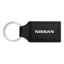 for Nissan Rectangular Black Leather Key Chain Key-Ring