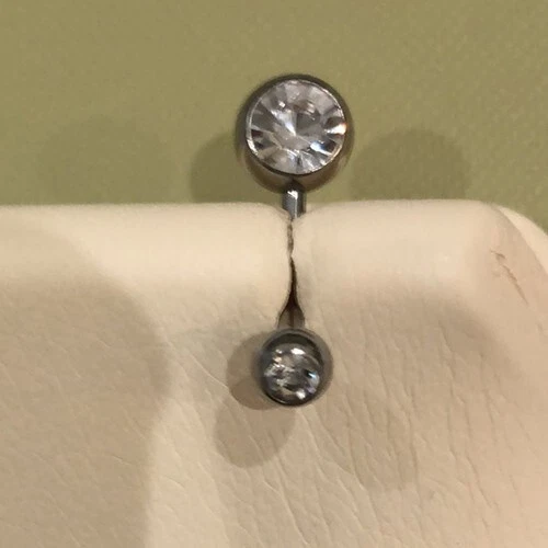 1 Ct Round Cut Simulated Diamond Belly Button Stainless Steel Gift For Her - Image 2 of 4