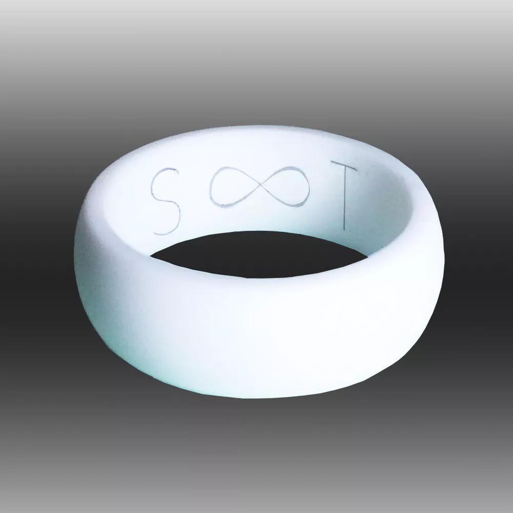 Custom Silicone Wedding Ring. PERSONALIZED Name Word or Date Engraved