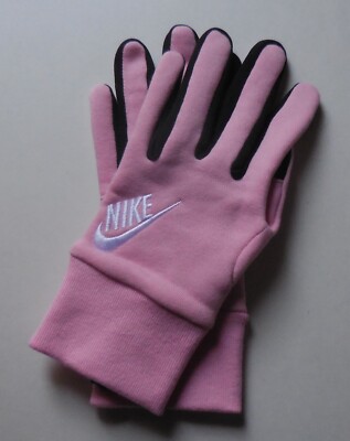 Nike Club Fleece 2.0 Training Gloves Women Medium Soft Pink/Black/White Medium