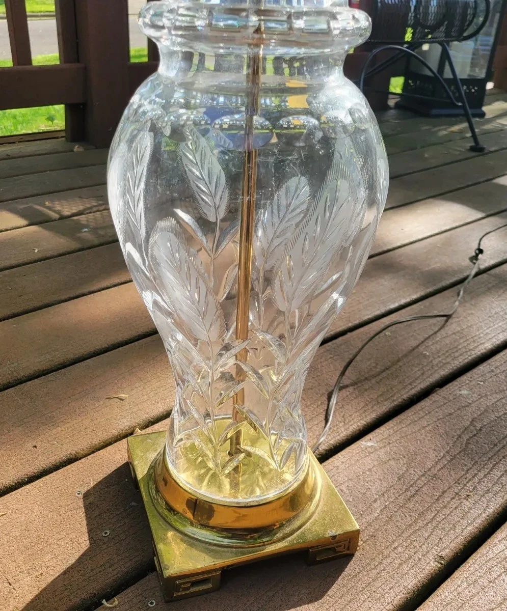 Vintage cut glass lamps deals