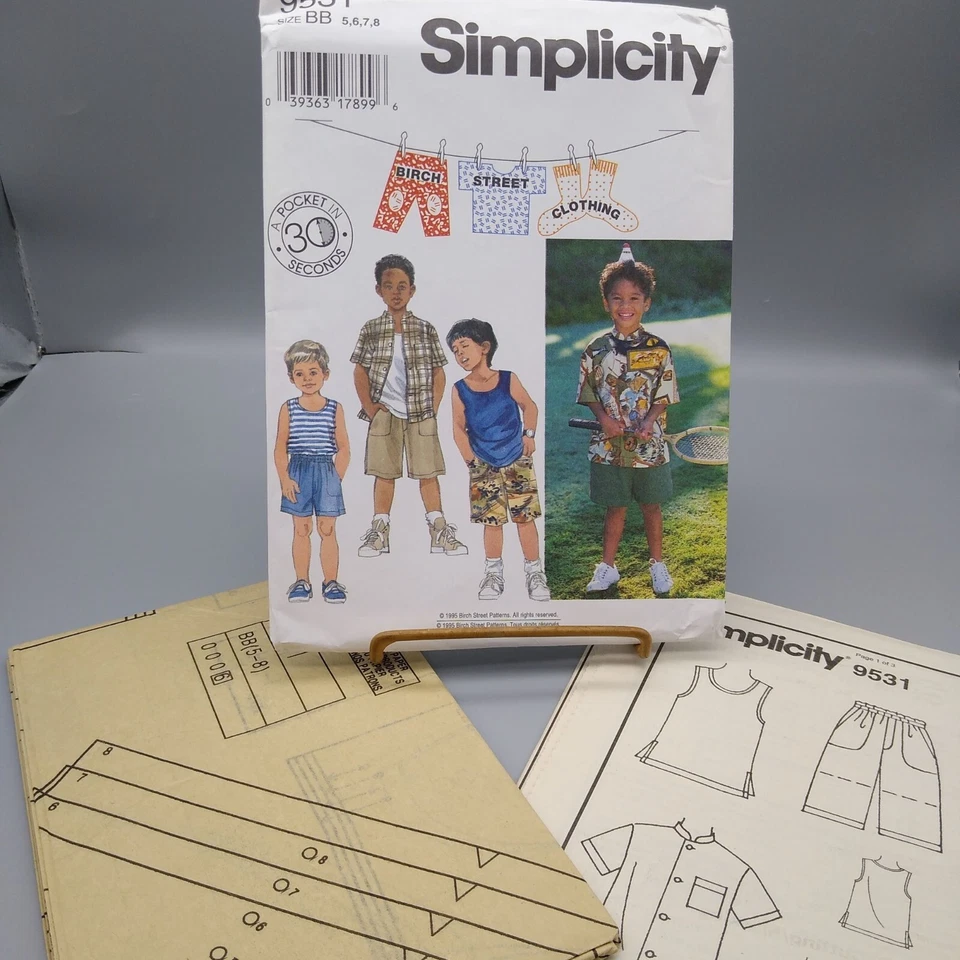 UNCUT Vintage Sewing PATTERN Simplicity 9531, Childrens Birch Street Clothing - Image 2 of 3