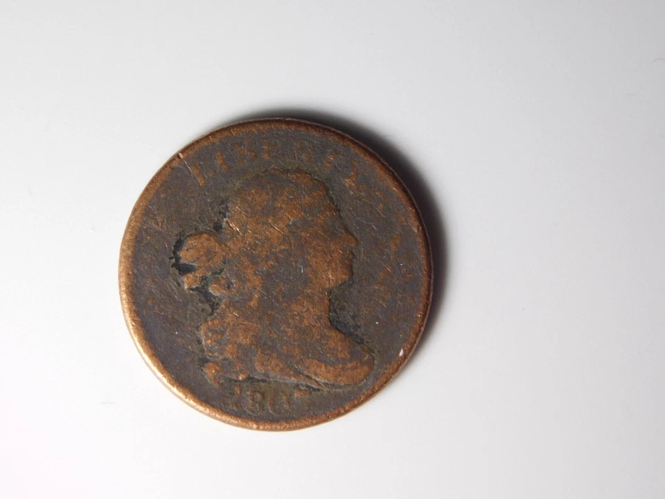 OLD US COIN 1807 DRAPED BUST 1/2 HALF CENT - Image 4 of 4