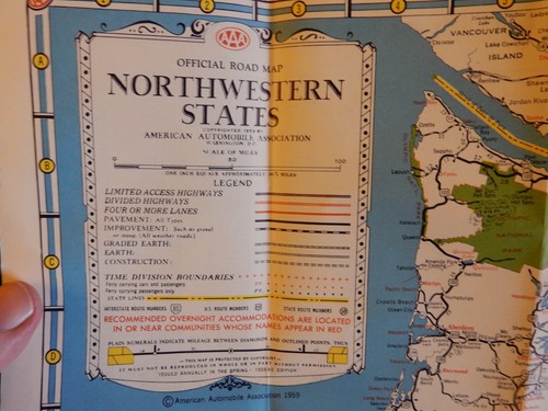 Hoja de ruta AAA de los estados del noroeste 1959 - 1960 original - Imagen 2 de 4